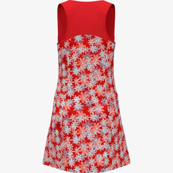 PGA Tour Apparel Playful Red Floral Print Sleeveless Golf Dress Size L EUC - Picture 3 of 7